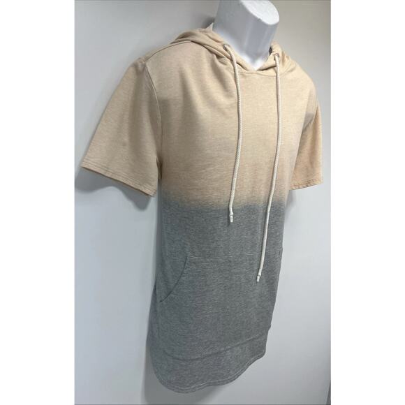 Carbon Mens Short Sleeve Sweatshirt Size S Small Hoodie Colorblock Excellent - Picture 2 of 7